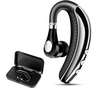 LSAPT Bluetooth Headset V5.0 Wireless Bluetooth Earpiece with Noise Canceling Mic for Cell Phone Ultralight Business Earphone for Driving/Trucker/Office Earbus for Android/iPhone/Smartphone-Grey