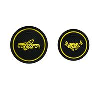 LSAUTO Car Cup Holder Coasters Compatible with Chevrolet Camaro 2016-2024, PVC Anti-Slip Waterproof Cup Mat Inserts, Car Interior Accessories (2 Pack) (Yellow)