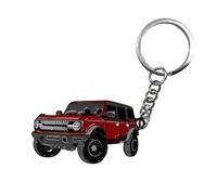 LSAUTO Car Keychain Compatible with Ford Bronco. Alloy Car Pattern Keychain. Key Accessory. (Red)