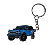 LSAUTO Car Keychain Compatible with Ford Bronco. Alloy Car Pattern Keychain. Key Accessory. (SKY Blue)