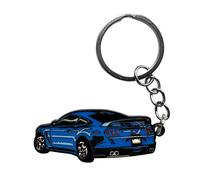 LSAUTO Keychain Compatible with Ford Mustang. Zinc Alloy. Rotating Hook. 1x2 Inch. Use for Car Keys. All Model Years 1994-2025 (blue)