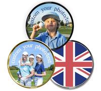 Lsayzz Custom Golf Ball Markers with Magnetic Hat Clip - Personalised Ball Marker Hat Clip with Ball Marker, Customized with Your Photo Logo Text Name (Single Ball Marker)