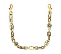 LSBDJDL Cute Cherry Gold Bag Charms Wallet Chain Keychains Purse Accessories For Women, Letter, 4.5in*1.1in