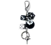 LSBDJDL Metal Cool Black Dice 8 Ball Keychain Dice Charms Custom Key Chain Wallet Chains For Men, Pink, 4.5in*1.1in