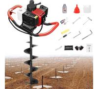 LSBHPPD Earth Auger 158cc Petrol 4 Stroke Engine Post Hole Borer Digger 4cm/6cm/8cm/10cm/12cm/15cm/20cm/25cm/30cm,1200ml Fuel Tank,Hole Digger for Planting Digging 10cm