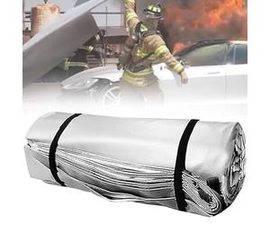 LSBHPPD EV Car Fire Rescue Blanket,Car Fire Blanket,1100°C Reusable,Large 20x30ft,Rapid Extinguishing,Silicone Coated Fiberglass,for EV Battery/Engine Fires Gas Vehicles 6x6m
