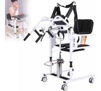 LSBHPPD Lifting Transfer Chair for Patients,Hydraulic Lifting Nursing cart for The Elderly with a 180° Split seat,Portable Transfer Chair with Wheels,Adjustable Height (16.14-25.59in) Black