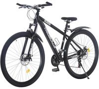 LSBIKE 24 26 27.5 29Inch Mountain Bike 21 Speed Drivetrain Hardtail Bicycle Mens Women Mountain Bike With Shock Lightweight Sport Cycling Bike for Adult with Mudguard MTB Bicycle (Black, 26inch)