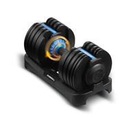 LSBIKE 24KG/48KG Adjustable Dumbbells Single/Pair for 15 Level Weight Settings Adjustable 15-in-1 Weights Dumbbell w/Safety Locking Mechanism Non-Slip Grip Saving-Space Design (Blue, single)