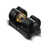 LSBIKE 24KG/48KG Adjustable Dumbbells Single/Pair for 15 Level Weight Settings Adjustable 15-in-1 Weights Dumbbell w/Safety Locking Mechanism Non-Slip Grip Saving-Space Design (Black, single)