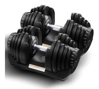 LSBIKE 5-40KG Adjustable Dumbbells Set for 17 Level Weight Settings Adjustable Weights Dumbbell w/Safety Locking Mechanism Non-Slip Grip Saving-Space Design for Home Gym (Black, pair)