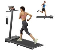 LSBIKE Walking Pad Treadmill 2.5HP Under Desk Treadmill for Home and Office 3 in 1 Foldable Running Treadmills Walking Running Pad 330 Lbs Capacity No Assembly Remote Control & LED Display (Black)