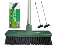LSC 12'' Outdoor Yard Broom Heavy Duty Garden Brush with 120cm Metal Handle Hard Bristle Sweeping Brush for Patios, Decking, Driveways & Pathways (2)
