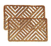 LSC Boston Coir Door Mat Non Slip Heavy Duty Welcome Doormat For Entrance Indoor & Outdoor Rug For Garden and Patio (pack of 2, 59 x 39 cm)