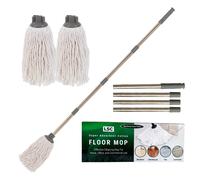 LSC Cotton Floor Mops Looped String Mop with 120cm Long Stainless Steel Han
