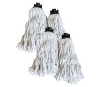 LSC Cotton Mop HEAD ONLY Replacements Pack of 4 - Super Absorbent Floor Mop Heads Twist and Lock Design with Plastic Socket Heavy-Duty String Refills for Floor Cleaning (PACK OF 4)