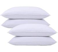 LSC Hotel Quality Pillows 4 Pack Soft Hollowfibre Bounce Back Bed Pillows for Sleeping Hypoallergenic & Breathable Pillow Premium Comfort for Back Side & Stomach Sleepers (PACK OF 4)