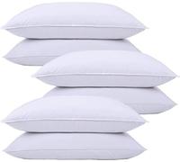 LSC Hotel Quality Pillows 8 Pack Soft Hollowfibre Bounce Back Bed Pillows for Sleeping Hypoallergenic & Breathable Pillow Premium Comfort for Back Side & Stomach Sleepers (PACK OF 6)