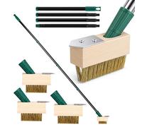 LSC Patio Weed Remover Tool 120cm Long Handle Weed Brush with 3 Replaceable Heads Moss Remover with Wire Brush & Scraper for Block Paving Driveway Garden Path and Patio Cleaning