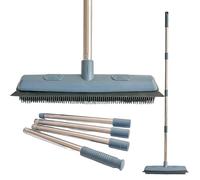 LSC Pet Hair Rubber Bristle Broom Adjustable 120cm Handle Floor Brush for Carpets Rugs Hard Floors & Tiles Gentle Indoor Sweeper for Kitchen Bathroom & Living Room Cleaning-Pack of 1