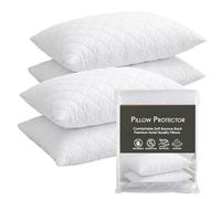LSC Pillow Protectors 4 Pack Quilted Ultra Soft Anti Allergy Pillow Cover Breathable and Comfortable Microfiber White Pillowcase 48x74 CM (PACK OF 4)