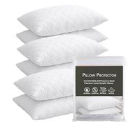 LSC Pillow Protectors 6 Pack Quilted Ultra Soft Anti Allergy Pillow Cover Breathable and Comfortable Microfiber White Pillowcase 48x74 CM (PACK OF 6)