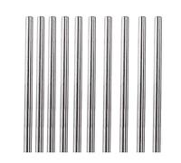 LSCAILIAO 10 Pcs 304 Stainless Steel Round Rod, 4mm x 500mm Solid Shaft Rods for Lathe Bar Stock, Silver