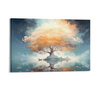 LSCUTBN A Lonely Tree on A Calm Lake Poster Poster Decorative Painting Canvas Wall Posters And Art Picture Print Modern Family Bedroom Decor Posters 20x30inch(50x75cm)