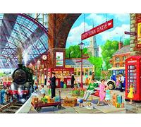 Lsdakoop Painting By Numbers Adult DIY Hand Painted Oil Painting Kits On Canvas Gift For Mom Daughter Christmas Birthday Home House Deco Train Station -40x50cm