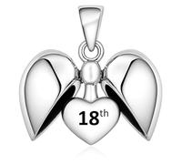 LSDesigns 18th I Love You Heart Charm Bead Necklace Pendant 925 Sterling Silver fits Pandora Moments Women's Charms Bracelet - 18 Birthday Gift for Her Girls Women Daughter Sister