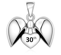 LSDesigns 30th I Love You Heart Charm Bead Necklace Pendant 925 Sterling Silver fits Pandora Moments Women's Charms Bracelet - 30 Birthday Gift for Her Girls Women Daughter Sister Wife Mum