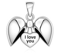 LSDesigns I Love You Heart Charms 925 Sterling Silver Bead Necklace Pendant fits Pandora Moments Women's Charms Bracelet - Birthday Gift for Her Wife Girlfriend GF Girls Friend