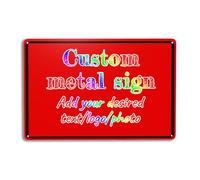 LSDINDF Custom Metal Signs - Outdoor, Personalized, Pick Background & Upload Images/Text, Garden, Parking, Decorative