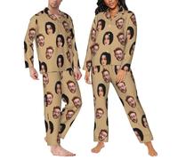 LSDINDF Custom Pyjama with Face Photo, Personalized Casual Pajamas, Funny Family Pajamas Set for Couples, Men Women Custom Pyjama Gifts for Him Her - Various styles