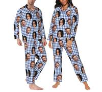 LSDINDF Custom Pyjama with Face Photo, Personalized Casual Pyjama, Funny Family Pajamas Set for Couples, Men Women Custom Pyjama Gifts for Him Her - Various styles