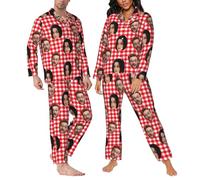 LSDINDF Custom Pyjama with Face Photo, Personalized Casual Pyjama, Funny Family Pajamas Set for Couples, Men Women Custom Pyjama Gifts for Him Her - Various styles