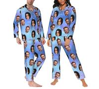 LSDINDF Custom Pyjama with Face Photo, Personalized Casual Pyjama, Funny Family Pajamas Set for Couples, Men Women Custom Pyjama Gifts for Him Her - Various styles