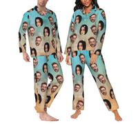 LSDINDF Custom Pyjama with Face Photo, Personalized Casual Pyjama, Funny Family Pajamas Set for Couples, Men Women Custom Pyjama Gifts for Him Her - Various styles