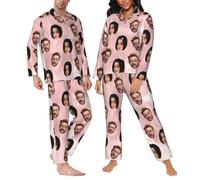 LSDINDF Custom Pyjama with Face Photo, Personalized Casual Pyjama, Funny Family Pajamas Set for Couples, Men Women Custom Pyjama Gifts for Him Her - Various styles