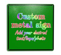 LSDINDF Custom Signs Outdoor Metal Sign, Personalized Warning Metal Signs, Pick Your Background Colour and Upload Images or Text, Garden Signs, Parking Signs, Decorative Signs.