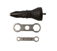 LSDZHK Electric Rivet Gun Adapter Kit, Rivet Attachment Drill Riveting Insert Nut Tool for Cordless Electric Power Drill (Black)