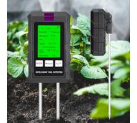 LSENLTY 6-in-1 Soil Moisture Meter Digital Plant Fertility/Moisture/PH/Temp/Sunlight/Humidity Backlight LCD Display Soil Test Meter for Gardening, Farming and Outdoor Plants