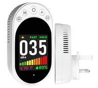 LSENLTY Decibel Meter Plug-in Wall, 30-130dB Sound Level Meter, Data Hold&Max/Min&Fast/Slow Response 3-in-1 Noise Detector(TEM&Humidity), A-Weighted Noise Measuring Device for Classroom Home Library