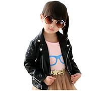 LSERVER Children s PU Thick Collar Baby Girls Motorcycle Coat Teenage Casual Jacket Kids Spring Autumn Biker Wind-proof Top