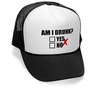 LSFDJAN AM I Drunk - YES No - Unisex Adult Trucker Cap Hat Black