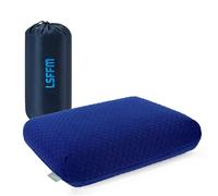 LSFFM Camping Pillow Memory Foam, Easy to Fold, Camping Essentials, Small Travel Pillows with Portable Bag, Hiking Pillow for Backpacking, Anti-Pilling Pillow Cover (Blue)