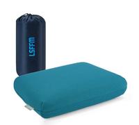 LSFFM Memory Foam Travel Pillow, Camping Pillow for Sleeping with Portable Bag, Easy to Carry, Small Foam Pillows, Double-Layered Pillow Cover (Peacock Blue)