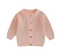 LSFYSZD Baby Cardigan Knitted Sweater Newborn Infant Girl Boy Warm Coat Knitwear Outwear Light Weight Jacket (Knit-Pink, 2-3 Years)