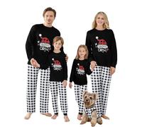 LSFYSZD Christmas Pajamas for Family Xmas Family Matching Pyjamas 2pcs Pjs Sets Adult Kids Baby Holiday Loungewear Nightwear Sleepwear Jammies (Men, XL, Plaid Black White Christmas Crew)