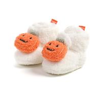 LSFYSZD Infant Halloween Christmas Booties Pumpkin furry Fleece Slippers Soft Newborn Winter Warm Fleece Slippers Snow Boots